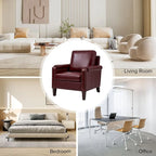 Kunz Transitional Genuine Leather Armchair with Removable Cushion and Nailhead Trims