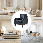 Kunz Transitional Genuine Leather Armchair with Removable Cushion and Nailhead Trims