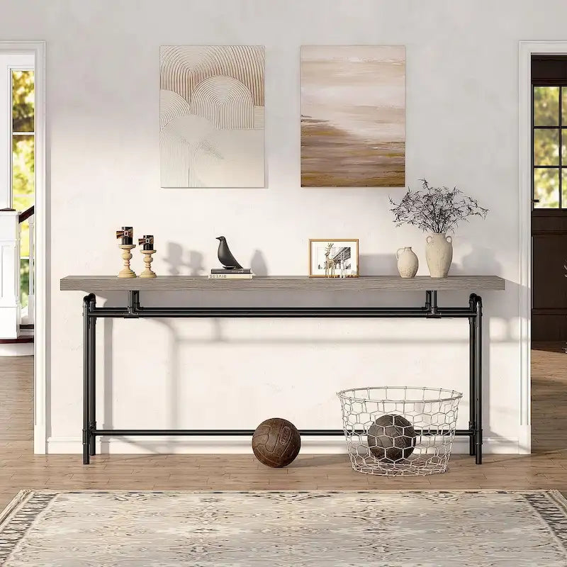 Console Table, 70.9  Narrow Long Entryway Table for Living Room - 11.81 D x 70.85 W x 35.43 H