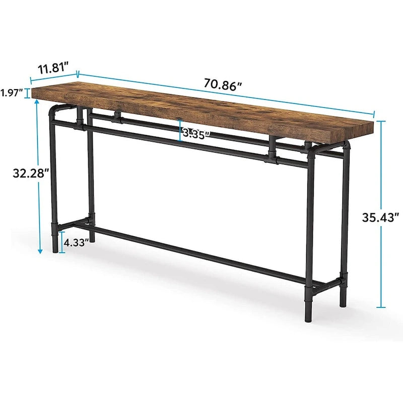 Console Table, 70.9  Narrow Long Entryway Table for Living Room - 11.81 D x 70.85 W x 35.43 H