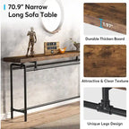 Console Table, 70.9  Narrow Long Entryway Table for Living Room - 11.81 D x 70.85 W x 35.43 H