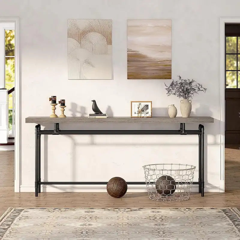 Console Table, 70.9  Narrow Long Entryway Table for Living Room - 11.81 D x 70.85 W x 35.43 H