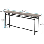 Console Table, 70.9  Narrow Long Entryway Table for Living Room - 11.81 D x 70.85 W x 35.43 H