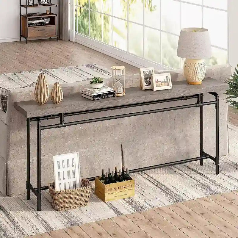Console Table, 70.9  Narrow Long Entryway Table for Living Room - 11.81 D x 70.85 W x 35.43 H