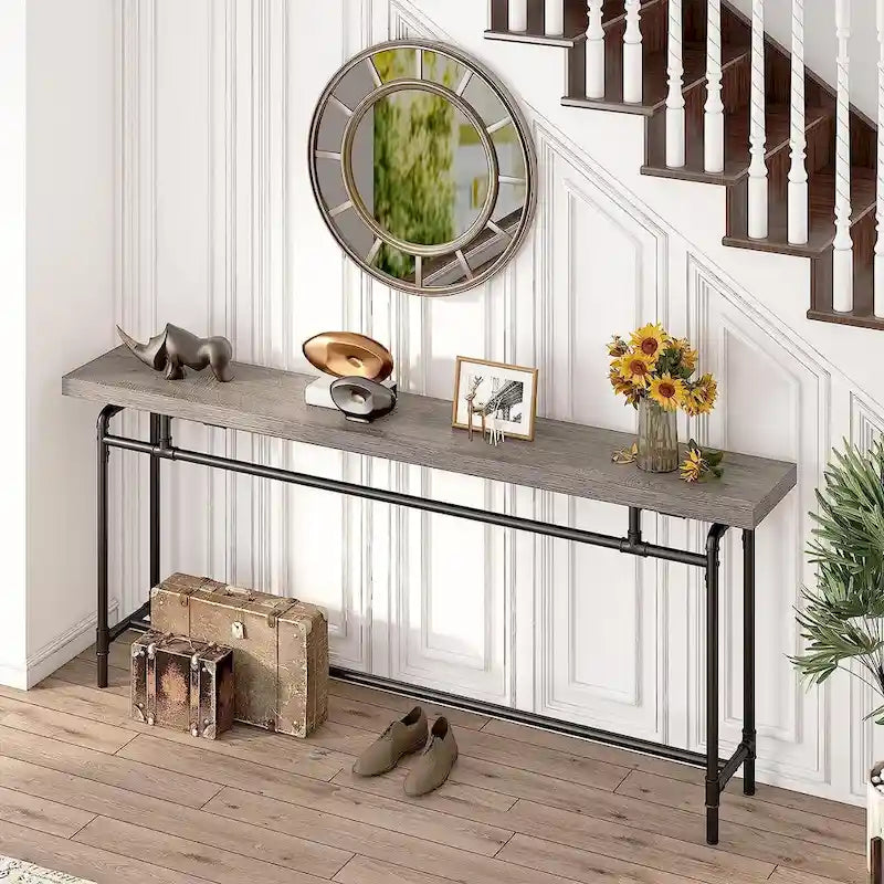 Console Table, 70.9  Narrow Long Entryway Table for Living Room - 11.81 D x 70.85 W x 35.43 H