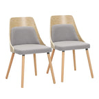 Vallemala Mid-Century Chair with Tapered Wood Legs - Set of 2