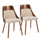 Vallemala Mid-Century Chair with Tapered Wood Legs - Set of 2