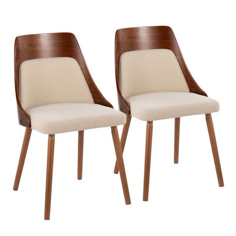 Vallemala Mid-Century Chair with Tapered Wood Legs - Set of 2
