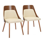 Vallemala Mid-Century Chair with Tapered Wood Legs - Set of 2
