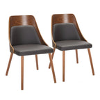 Vallemala Mid-Century Chair with Tapered Wood Legs - Set of 2