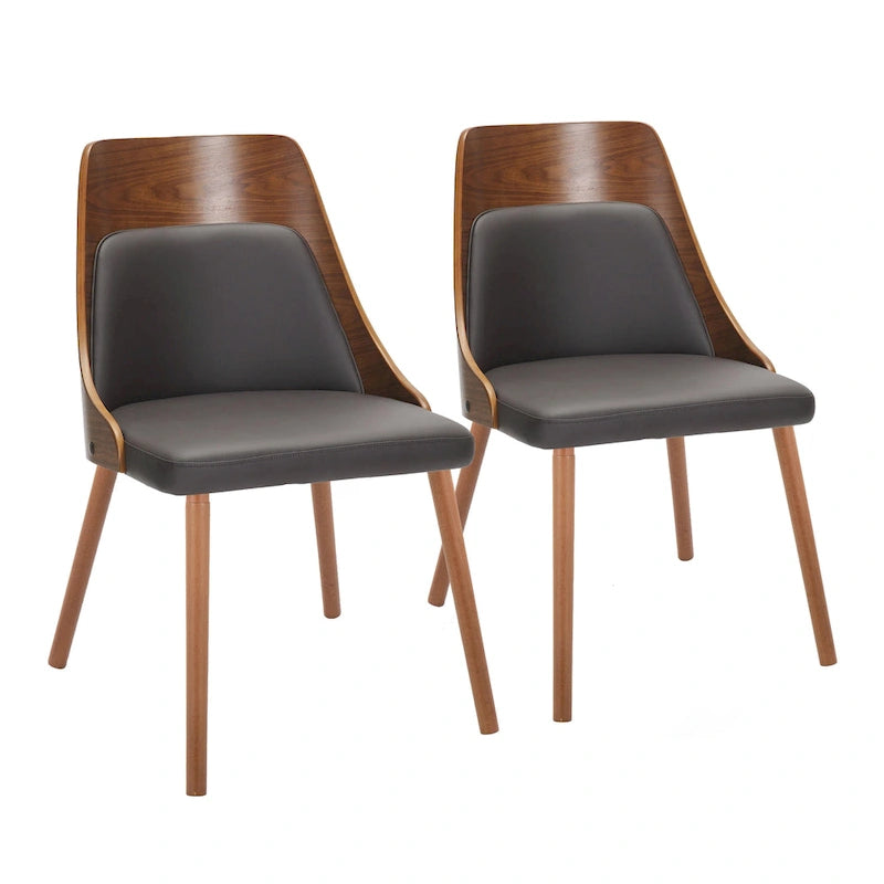 Vallemala Mid-Century Chair with Tapered Wood Legs - Set of 2
