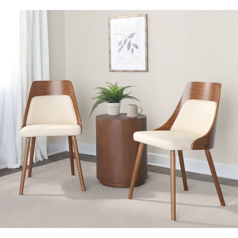 Vallemala Mid-Century Chair with Tapered Wood Legs - Set of 2