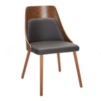 Vallemala Mid-Century Chair with Tapered Wood Legs - Set of 2