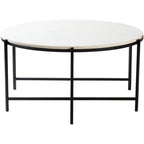 Tresana Marble and Matte Metal Modern Hand Crafted Center Table