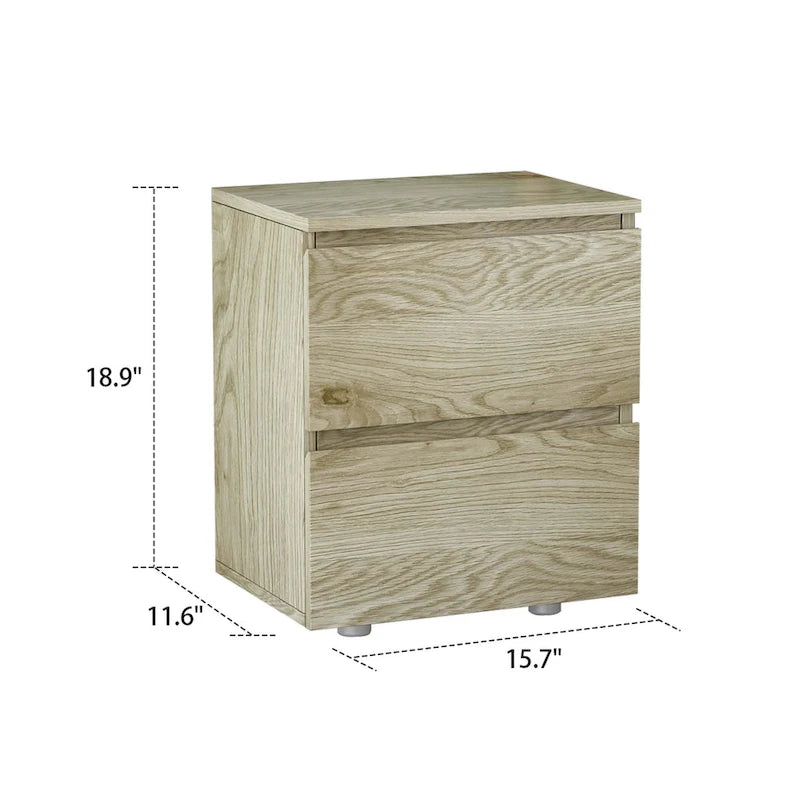 18.9  Tall 15.7 W 2 - Drawer Nightstand Chest End Table