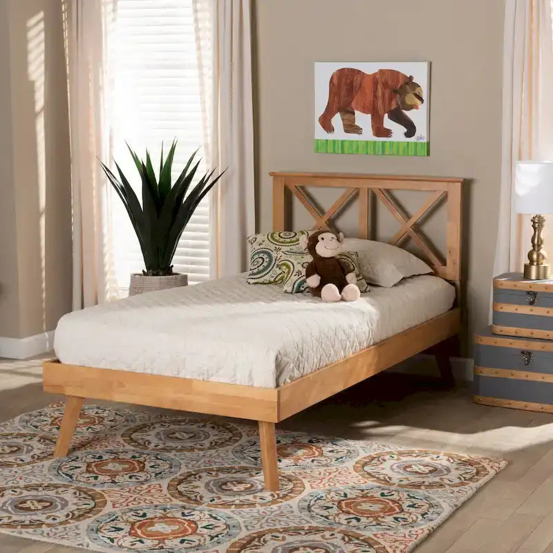 Galvin Contemporary Brown Finished Wood Platform Bed