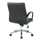 Executive Low Back Faux Leather Chair with Chrome Arms and Base - single