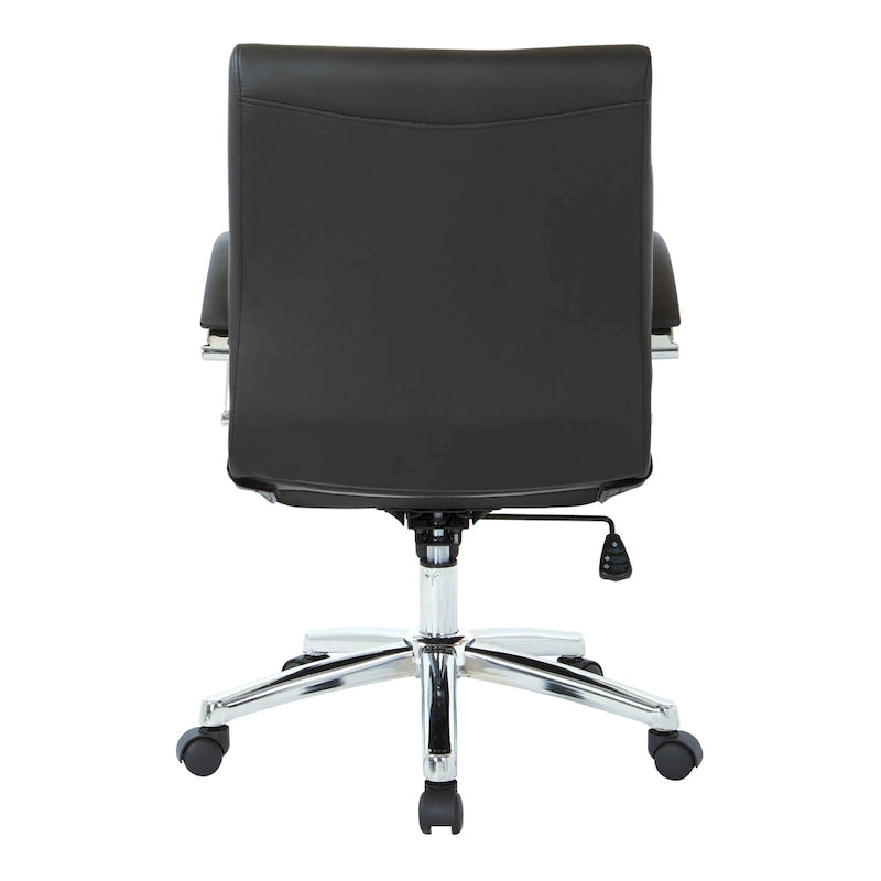 Executive Low Back Faux Leather Chair with Chrome Arms and Base - single