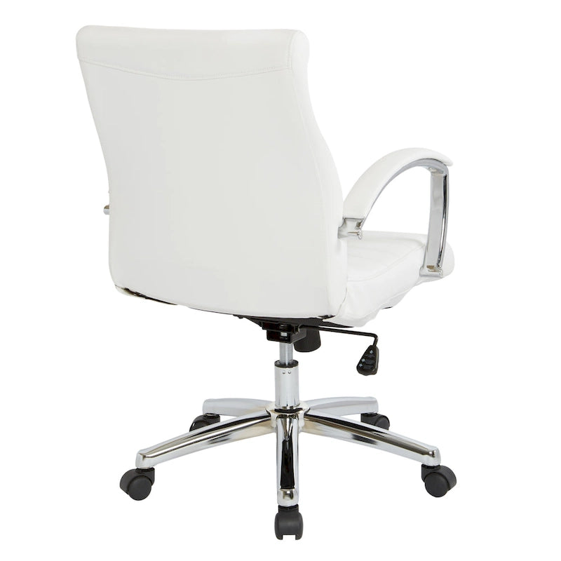 Executive Low Back Faux Leather Chair with Chrome Arms and Base - single