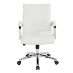 Executive Low Back Faux Leather Chair with Chrome Arms and Base - single