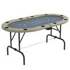 Soozier Poker Table Foldable, 70  Oval Blackjack Casino Texas Holdem Poker Game Table for 10 Players