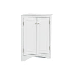 White Triangle Bathroom Storage Cabinet with Adjustable Shelves - 17.2 W x 17.2 D x 31.5 H