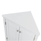 White Triangle Bathroom Storage Cabinet with Adjustable Shelves - 17.2 W x 17.2 D x 31.5 H