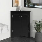White Triangle Bathroom Storage Cabinet with Adjustable Shelves - 17.2 W x 17.2 D x 31.5 H
