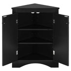 White Triangle Bathroom Storage Cabinet with Adjustable Shelves - 17.2 W x 17.2 D x 31.5 H
