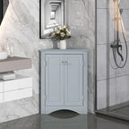 White Triangle Bathroom Storage Cabinet with Adjustable Shelves - 17.2 W x 17.2 D x 31.5 H