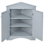 White Triangle Bathroom Storage Cabinet with Adjustable Shelves - 17.2 W x 17.2 D x 31.5 H
