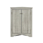 White Triangle Bathroom Storage Cabinet with Adjustable Shelves - 17.2 W x 17.2 D x 31.5 H