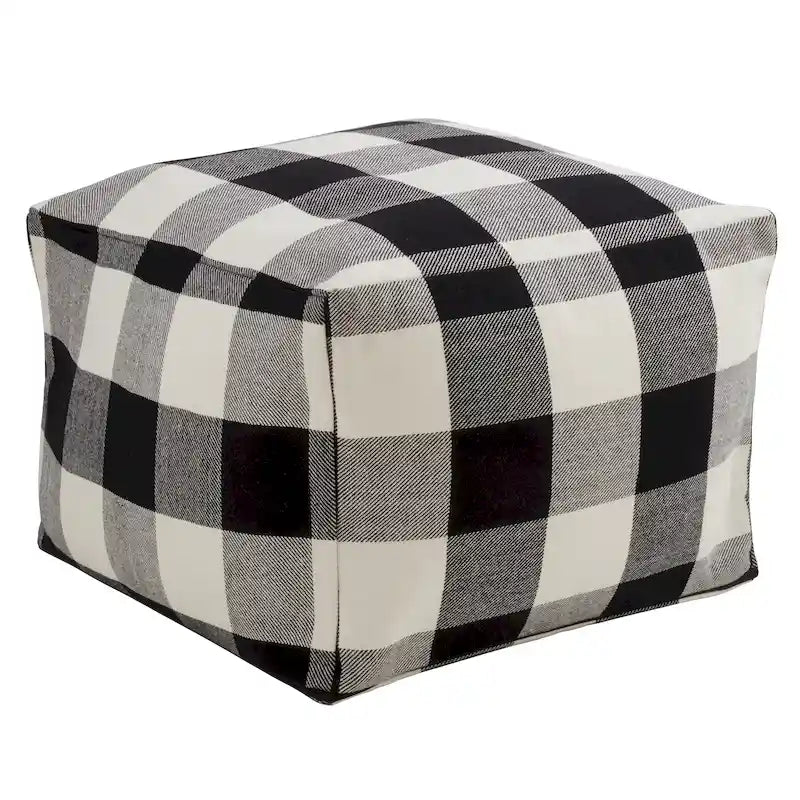 Buffalo Plaid Floor Pouf
