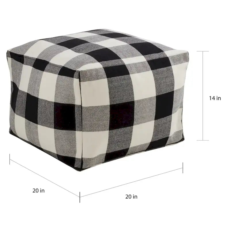 Buffalo Plaid Floor Pouf