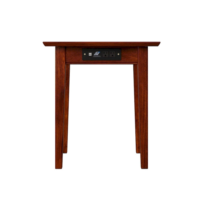 AFI Shaker End Table with Charger in Walnut