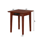 AFI Shaker End Table with Charger in Walnut