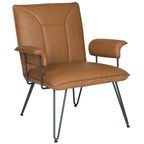Mid-Century Modern Faux Leather Arm Chair - 29Wx28Dx33H