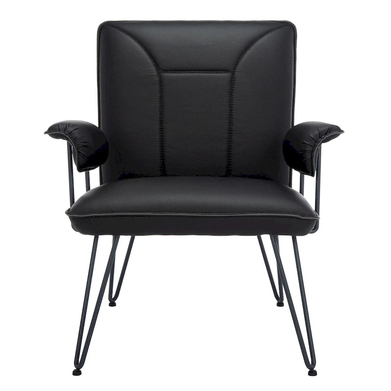 Mid-Century Modern Faux Leather Arm Chair - 29Wx28Dx33H