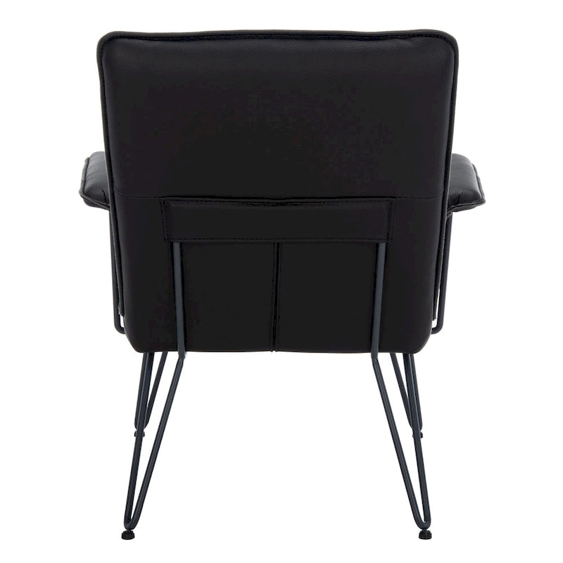 Mid-Century Modern Faux Leather Arm Chair - 29Wx28Dx33H