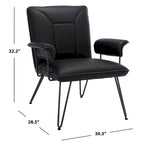 Mid-Century Modern Faux Leather Arm Chair - 29Wx28Dx33H