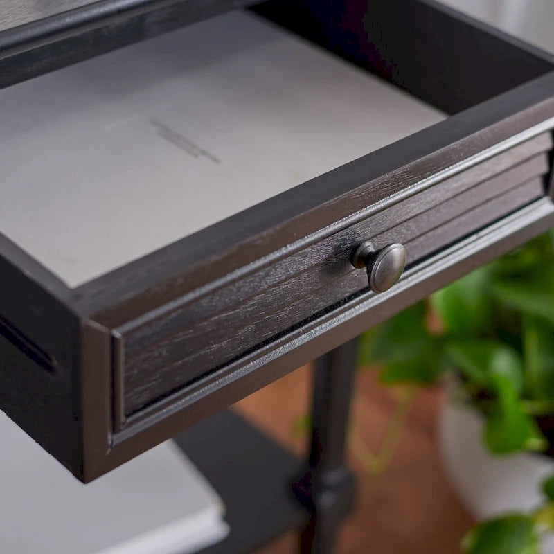 1-Drawer Lower Shelf Nightstand Accent Table - 19  W x 15.8  L x 26  H - 19Wx16Dx26H