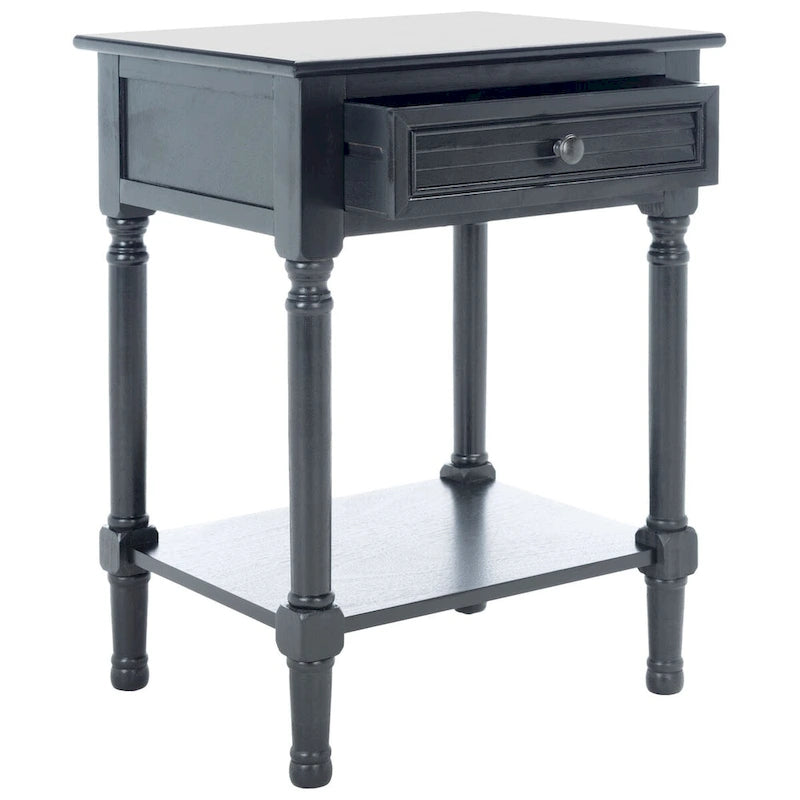 1-Drawer Lower Shelf Nightstand Accent Table - 19  W x 15.8  L x 26  H - 19Wx16Dx26H