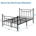 3-Piece Bedroom Sets with Metal Platform Bed Frame and Nightstand Set of 2