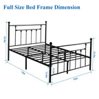 3-Piece Bedroom Sets with Metal Platform Bed Frame and Nightstand Set of 2