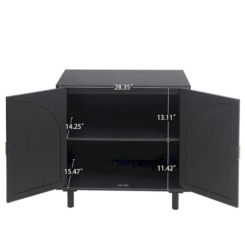 2 Door Dresser for Bedroom with Adjustable Laminates and Metal Handle