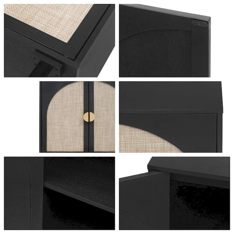 2 Door Dresser for Bedroom with Adjustable Laminates and Metal Handle