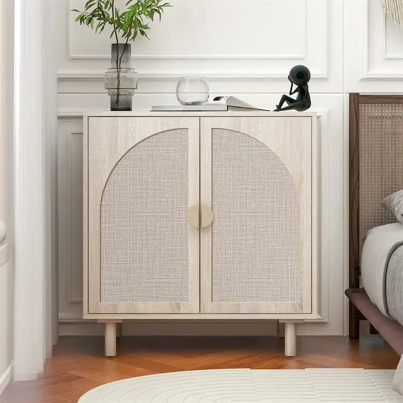 2 Door Dresser for Bedroom with Adjustable Laminates and Metal Handle