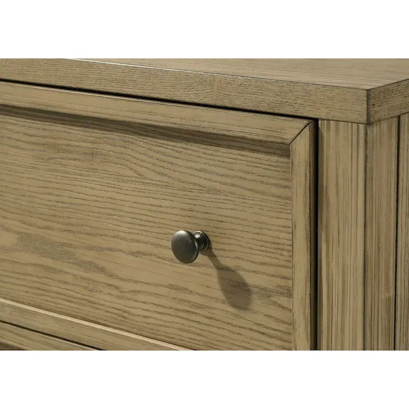 Newell 5 Piece Light Brown Upholstered Canopy Platform Bedroom Set