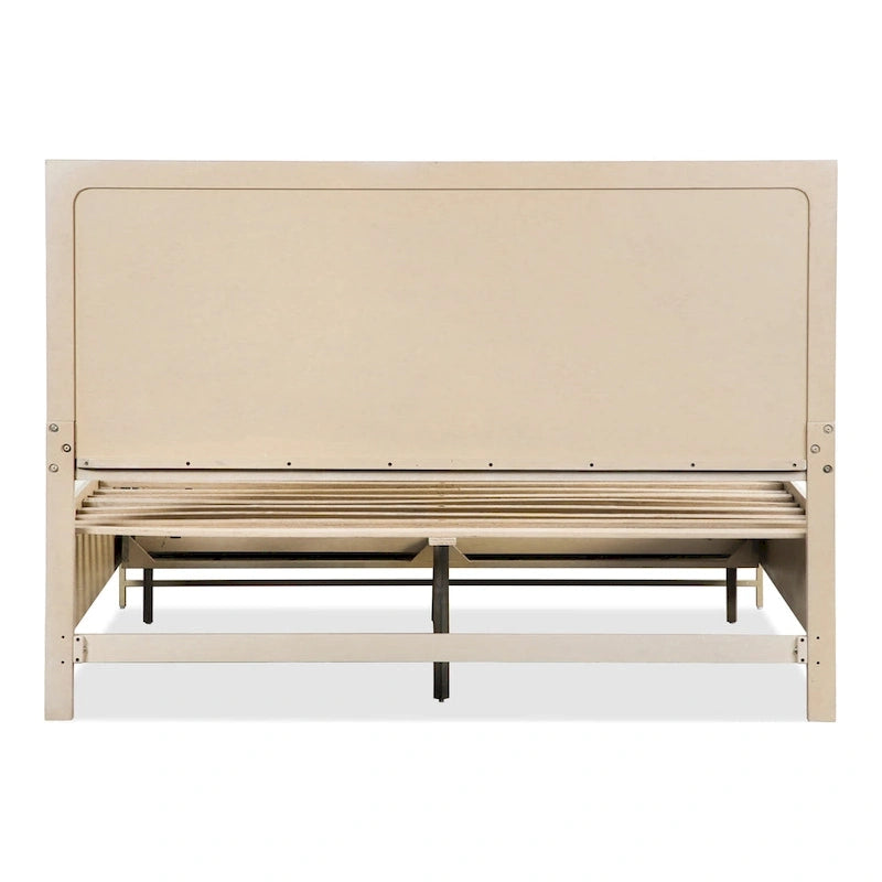 Drayden Transitional Oak Solid Wood 2-Piece Bed and Nightstand Bedroom Set