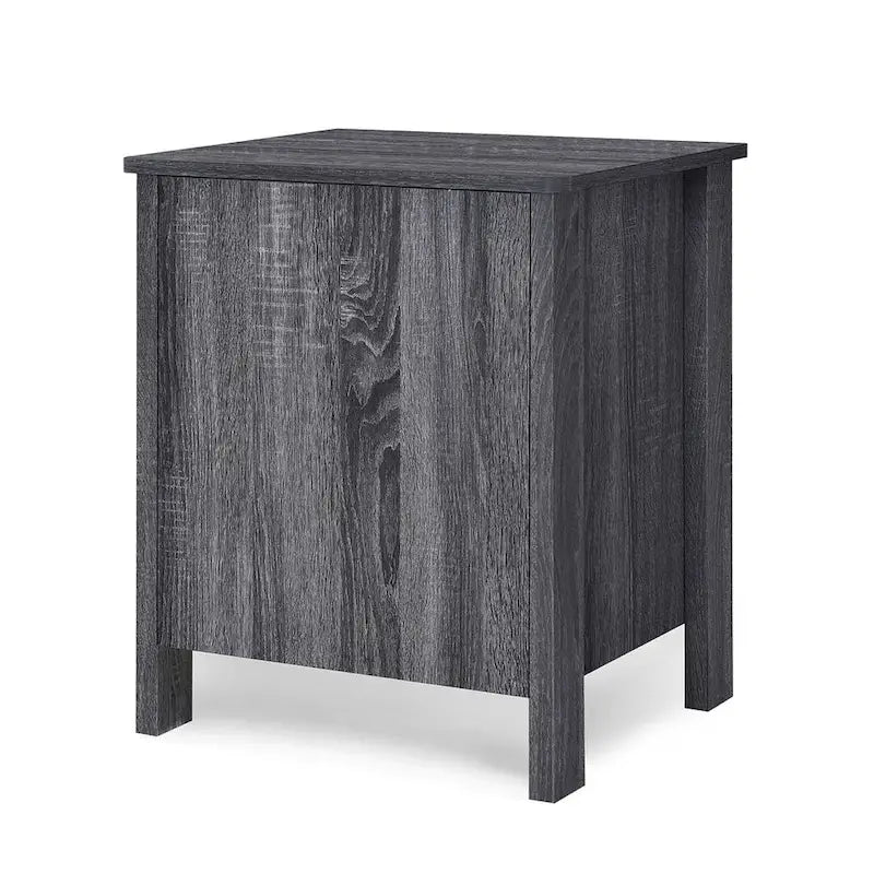 Modern Nightstand with 2 Drawers and Metal Handles